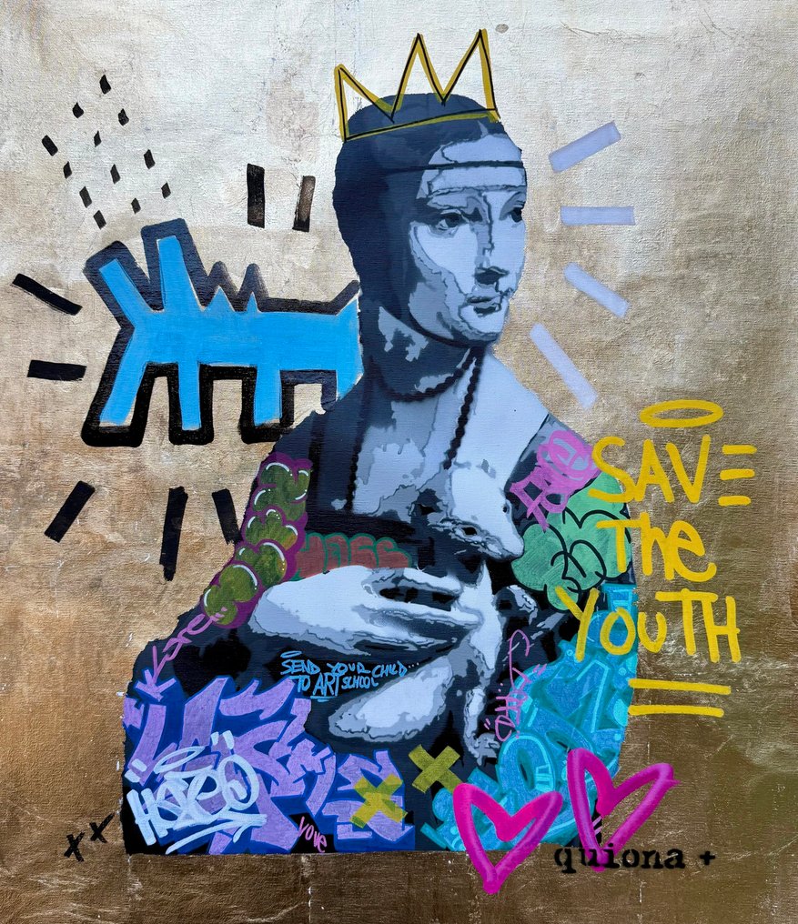 Quiona+ (1987) - ‘The Gold Girl with the Ermine: Basquiat x Haring‘ #1.0