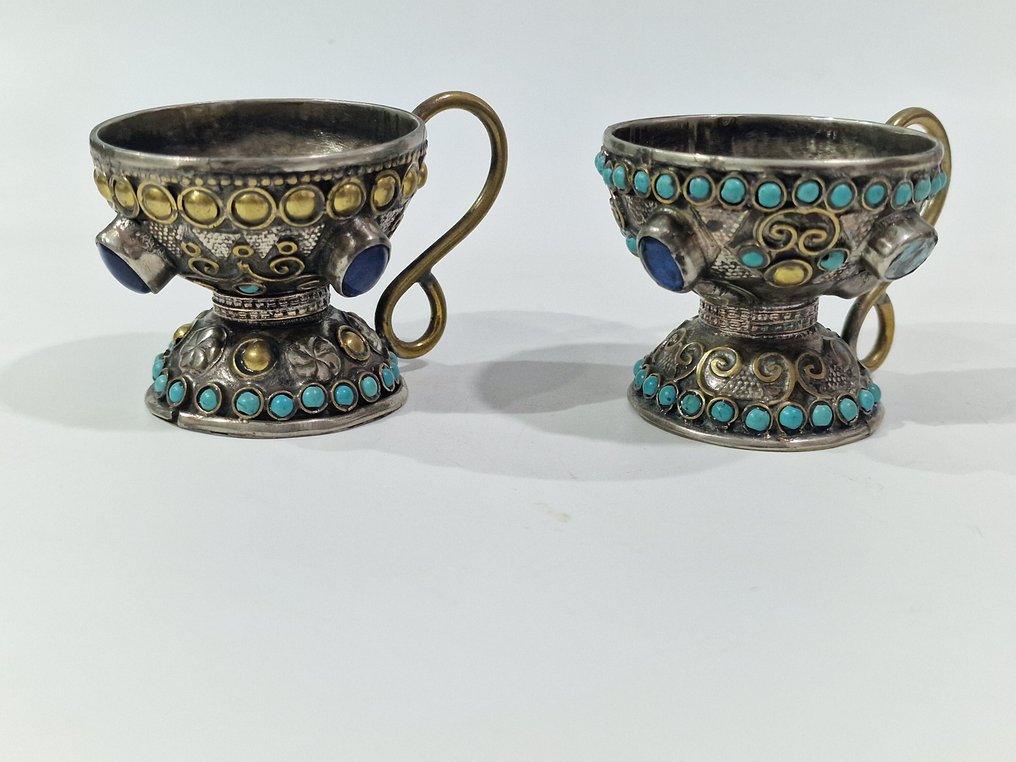  犹太文物 (2) - 镀银 - 1970-1980 - 小犹太杯  #1.0