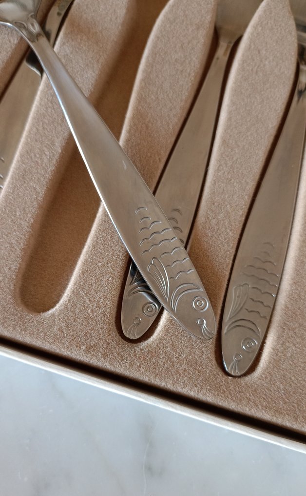 WMF - Fiskebestikk-sett for 6 (12) - Stål - Motiv i fiskeform. #1.0