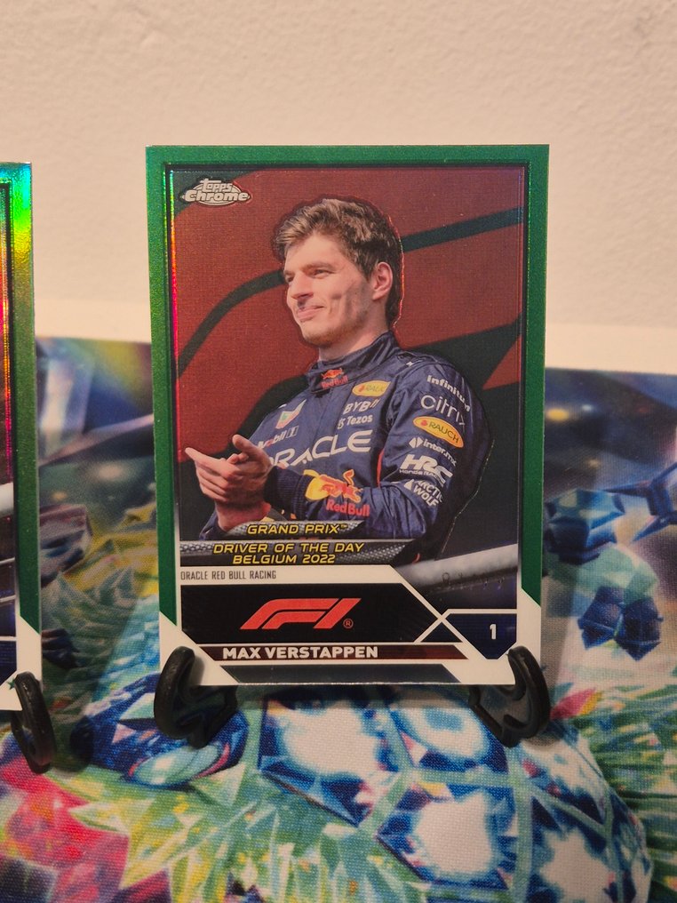 2022 Topps Chrome, Green /99 Max Verstappen 平行卡, 序號卡, 限量版 - 2 Card - 狀況優良(EX) #3.2