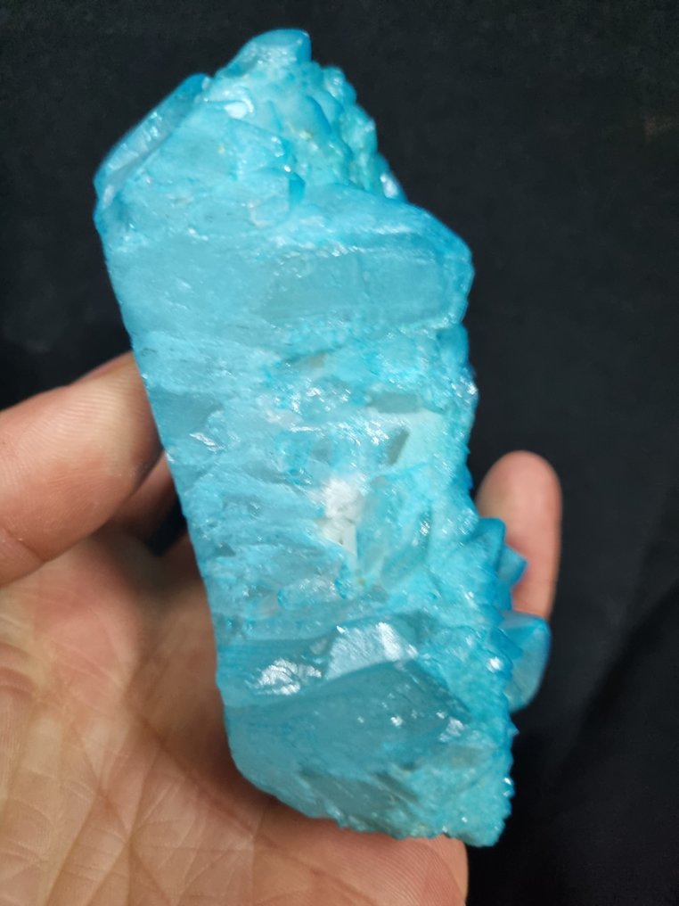 Very large Aqua Aura Quartz Crystal Crystal cluster - Height: 105 mm - Width: 80 mm- 436 g #4.3