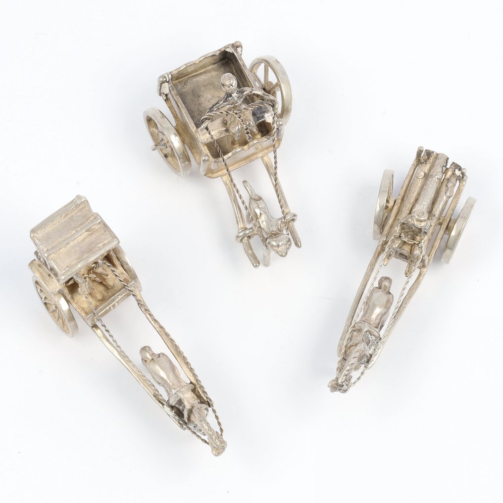 Ruijtuigen *NO RESERVE* - Figura in miniatura  (3) - .835 argento #2.1