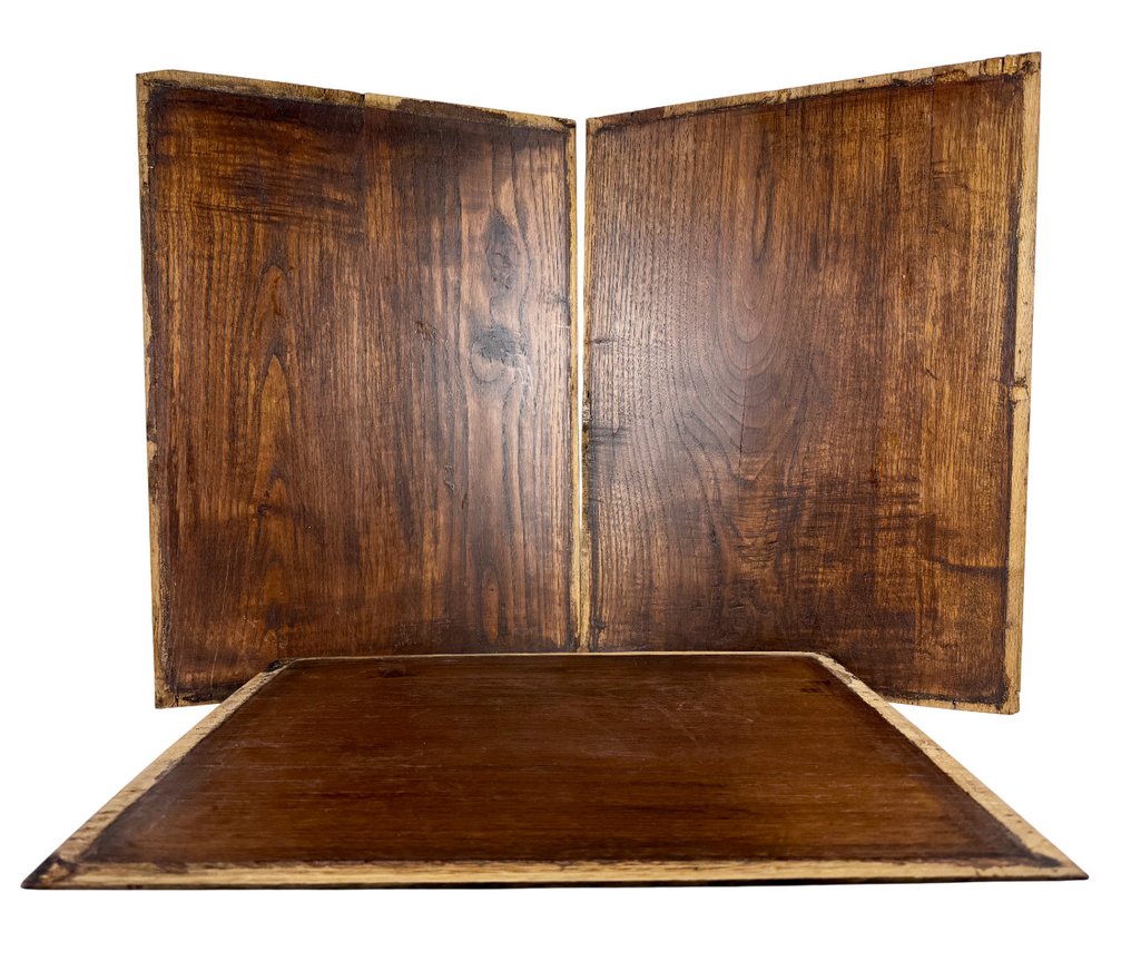 墙面装饰 - 三块装饰用的雕刻木质面板 - 法国 - Fleur de Lys，高浮雕 #2.1