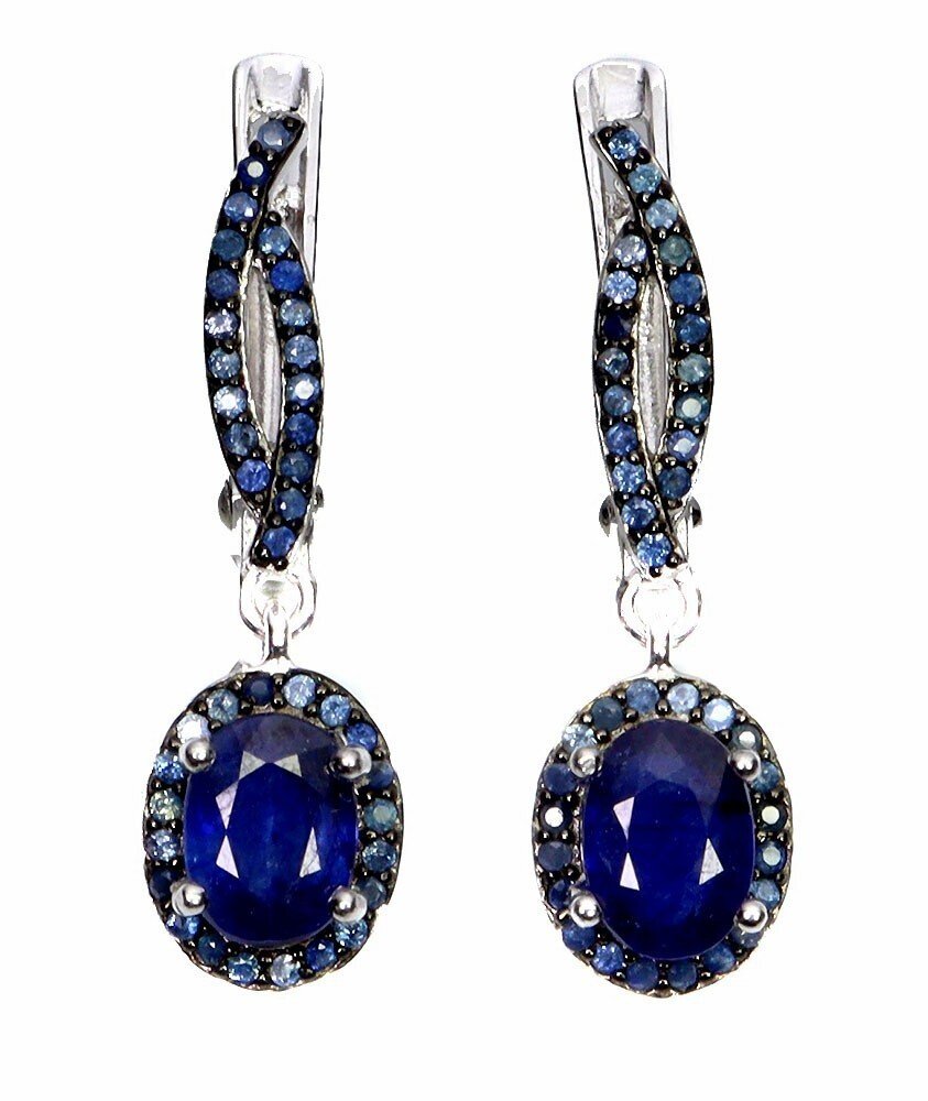 Senza prezzo di riserva - Orecchini Argento Zaffiro #1.0