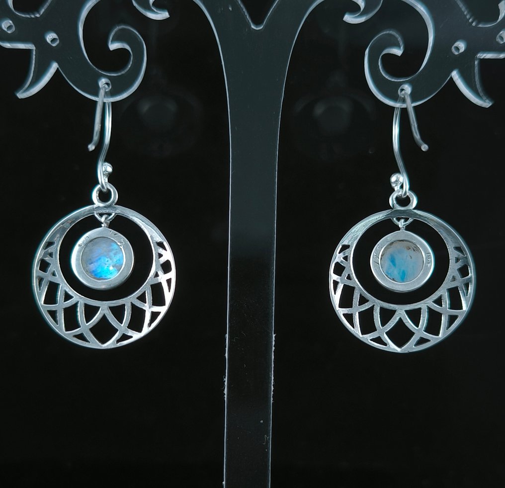 Sølv - Øreringe - Piedra Lunar Plata de Ley #1.0