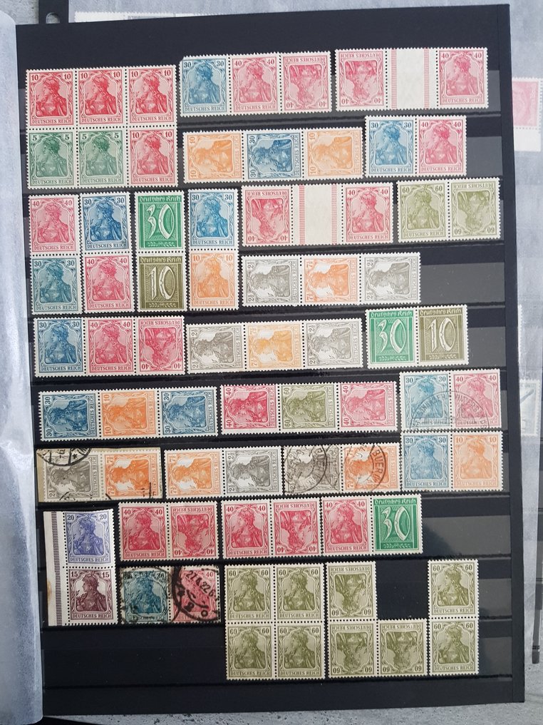 Det tyske keiserrike  - Partikombinasjon stempler på innstikk-kort. #1.0