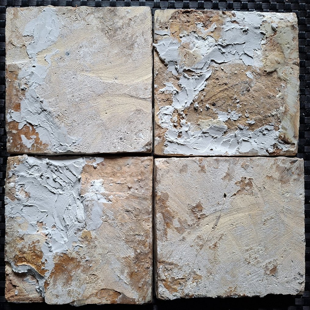  Piastrella - Rarissimo quadrato di antiche piastrelle di porcellana di Delft con ornamenti blu. - 1600-1650  #4.3