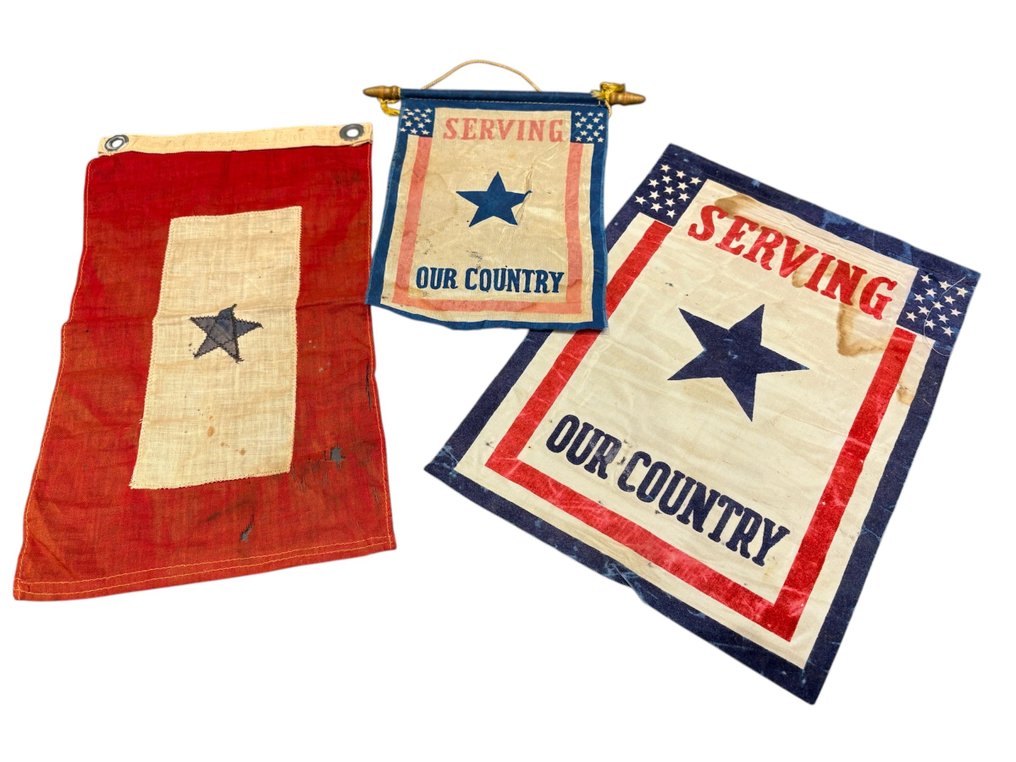 ΗΠΑ - 3 πανό του εσωτερικού μετώπου των ΗΠΑ από τον Πρώτο και τον Δεύτερο Παγκόσμιο Πόλεμο - Στρατιωτικά αξεσουάρ #1.0