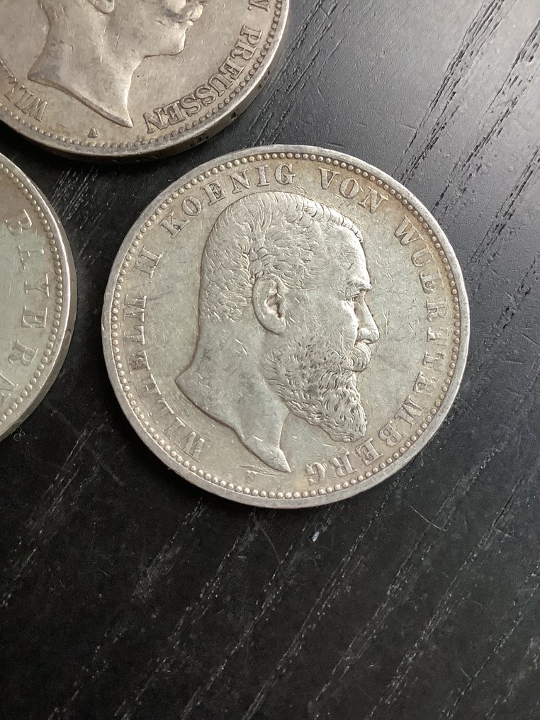Duitsland, keizerrijk 5 Mark 3x 1903 / Bavaria, Prussia, Württemberg (Zonder minimumprijs) #3.2