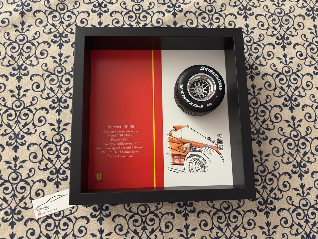 Artwork - Ferrari - Ferrari pneumatico posteriore Michael Schumacher 1/8 bridgestone - Leonard C. D. - unico numerato - 2025 #1.0