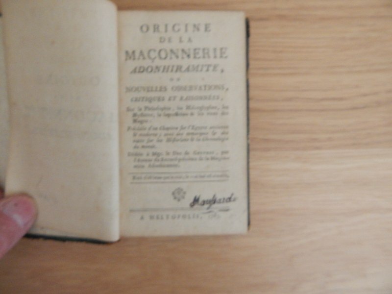 louis guillemain de Saint Victor - franc maconnerie Origine de la Maconnerie Adonhiramite - 1787 #2.1