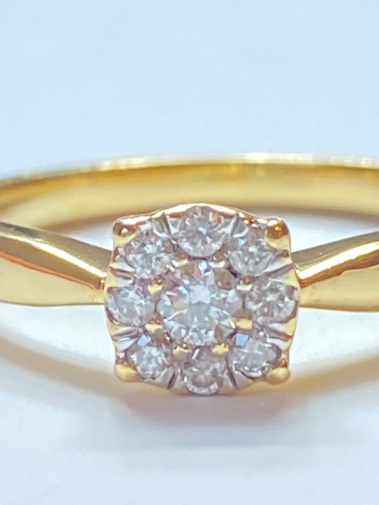 Ei pohjahintaa - Sormus - 18 kt. Keltakulta Timantti (Luonnollinen) #1.0