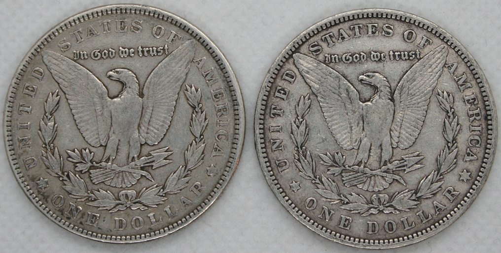 United States. Morgan Dollar 1881 en 1902 (2 munten)  (No reserve price) #1.0