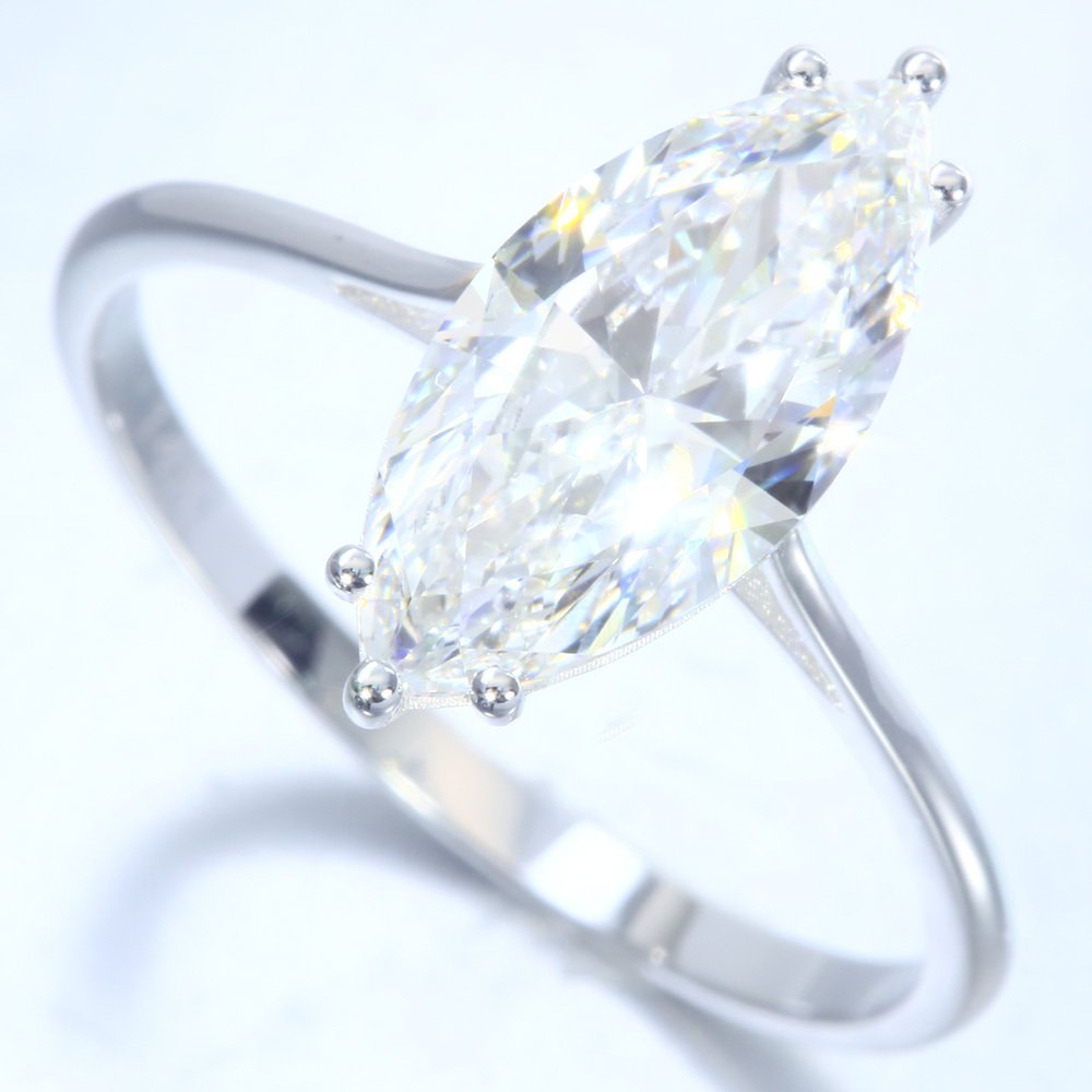 Sans prix de réserve - Bague - 14 carats Or blanc - 2.00ct. tw. Diamant (Cultivé en laboratoire) - EXEX E VVS2 NONE #1.0