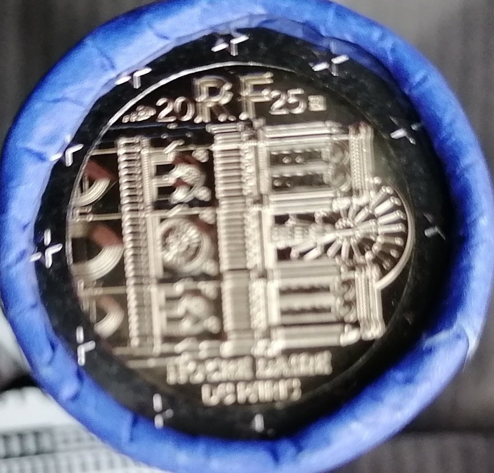 Frankrijk. 2 Euro 2025 "Notre Dame de Paris" (25 monnaies) en rouleau (Zonder minimumprijs) #1.0