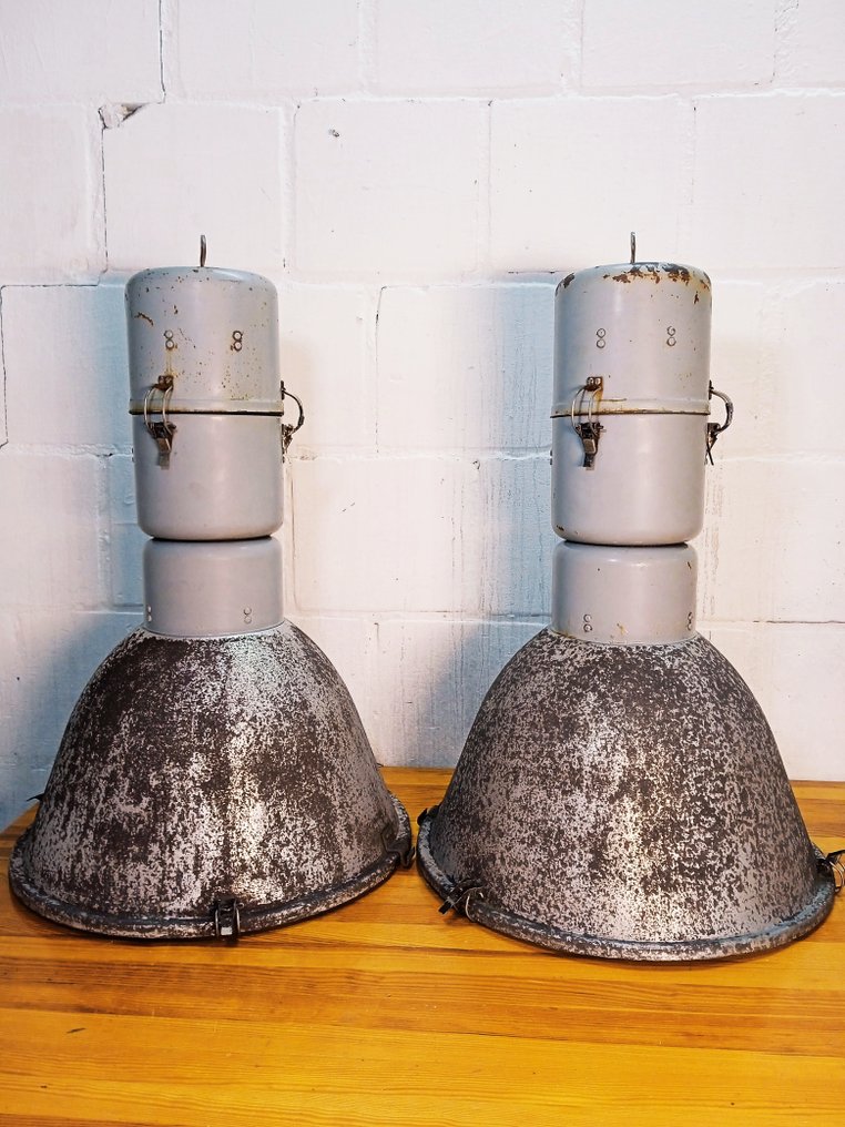 eLGO - Hengende lampe (2) - Vintage Factory Lamp with Patina - Metall #3.2