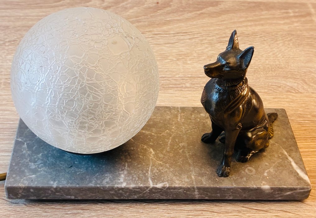 床头台灯 - 大理石-调节器-玻璃 #1.0