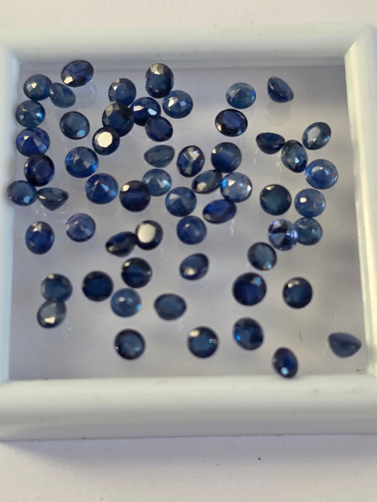 Ingen mindstepris - 58 pcs Blå Safir - 9.32 ct - GEM-TECH Istituto Gemmologico #1.0