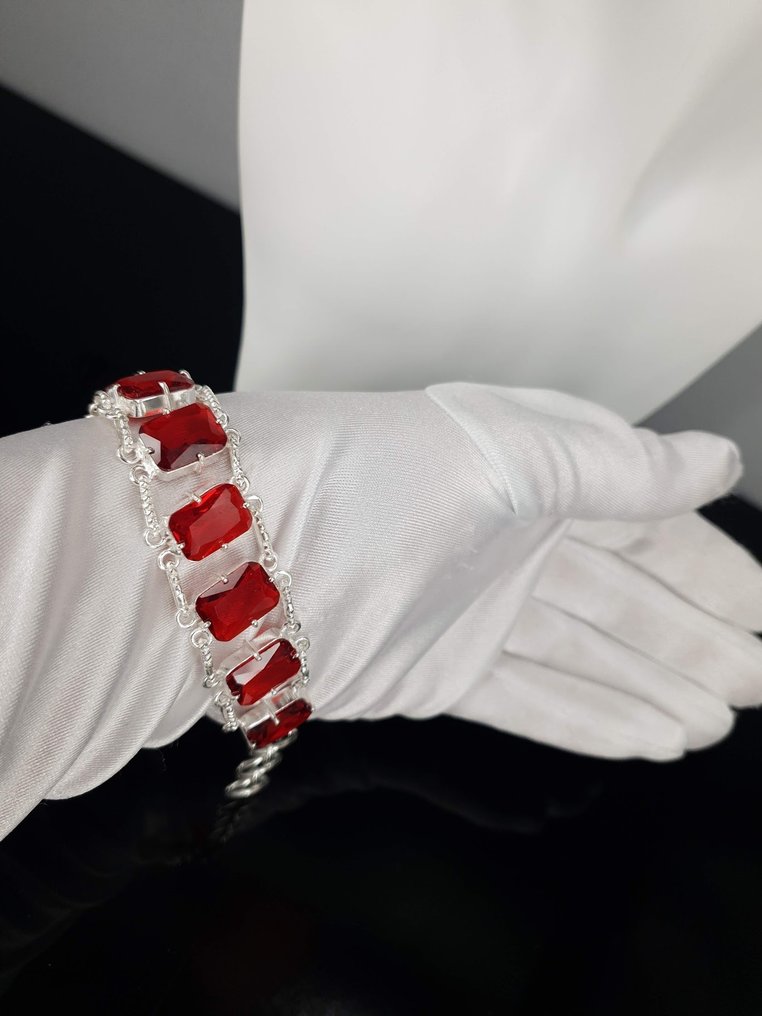 Argento, Turquoise Adjustable: 16 cm, 18 cm, 20 cm - Bracciale #1.0