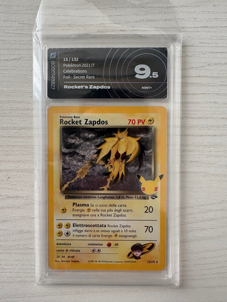 Pokémon - 1 Graded card - Rocket's Zapdos 15/132 Folie, Hemmelig sjældenhed - AI grading 9.5 - Various sets #1.0