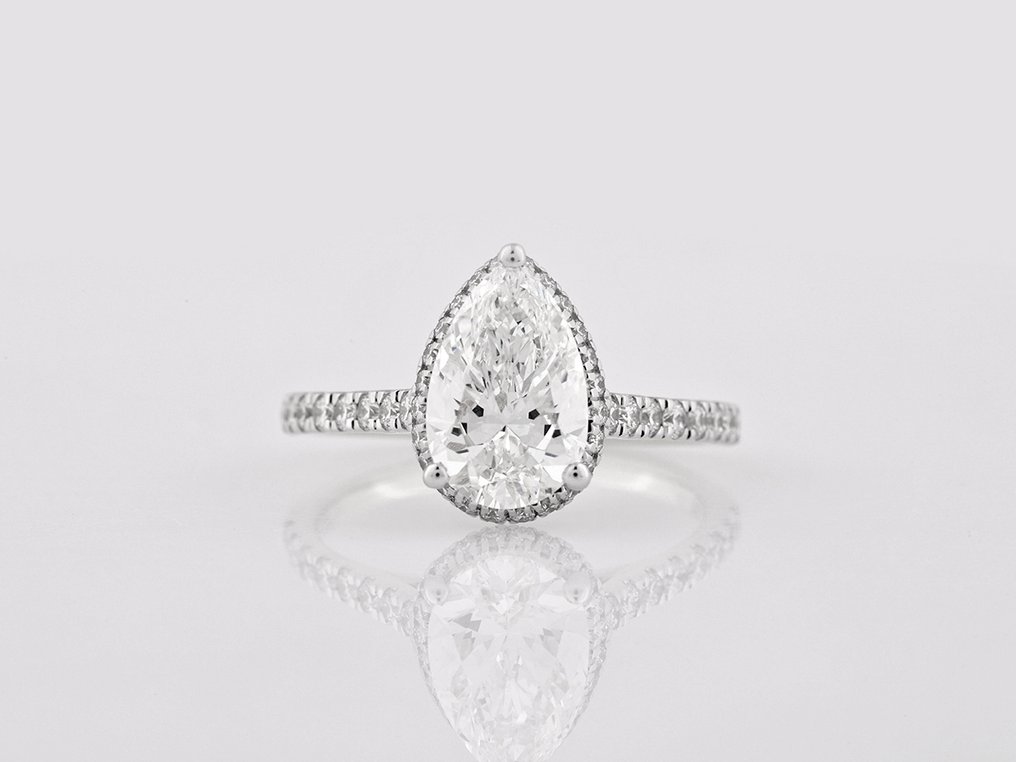 Ring - 14 karaat Witgoud -  2.54ct. tw. Diamant (Lab-grown) - Diamant #1.0
