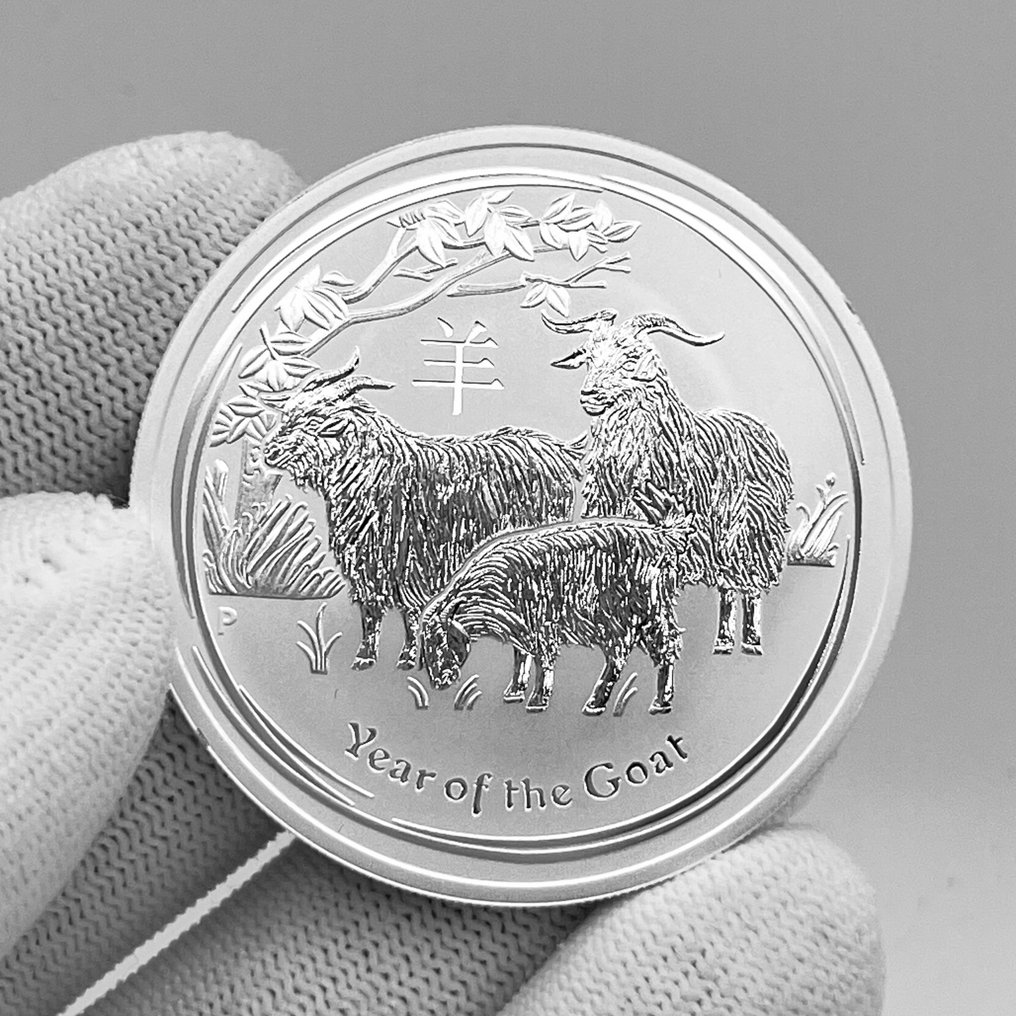 Austrália. 1 Dollar 2015 – Lunar Series I: Year of the Goat – 1 oz Silver coin – Ag .999 (Sem preço de reserva) #4.3