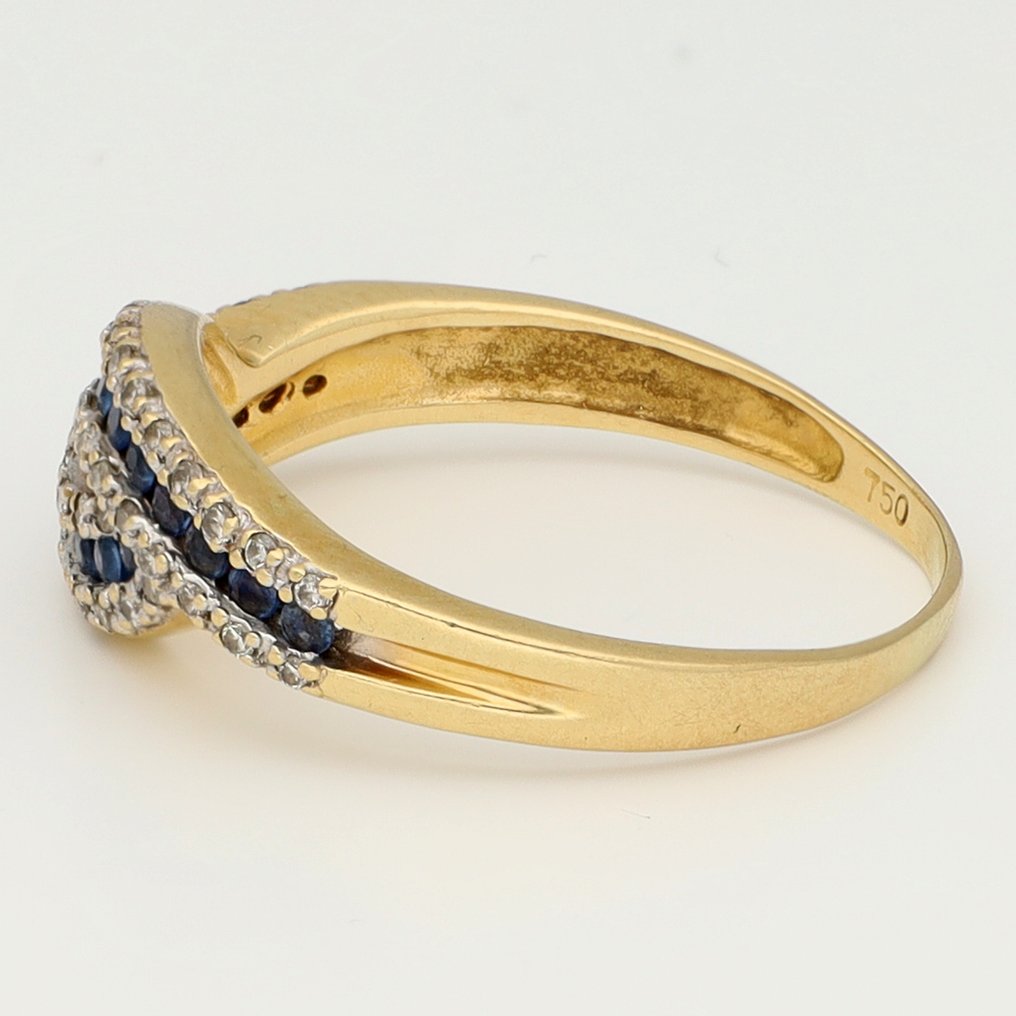 Bague - 18 carats Or blanc, Or jaune Diamant (Naturelle) - Saffier #2.1