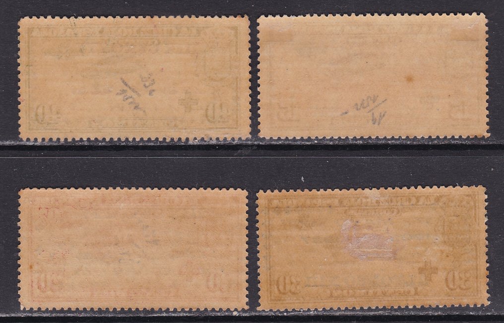 Spanien - 1927 - Rotes Kreuz - Vielfältiges in der Eignung - Edifil 365hh, 366hi, 368hcc y 369hi #1.0