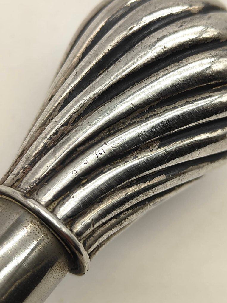 Bastone da passeggio con impugnatura a forma di pomello in argento 925 手杖 - 925纯银和木头 #3.2