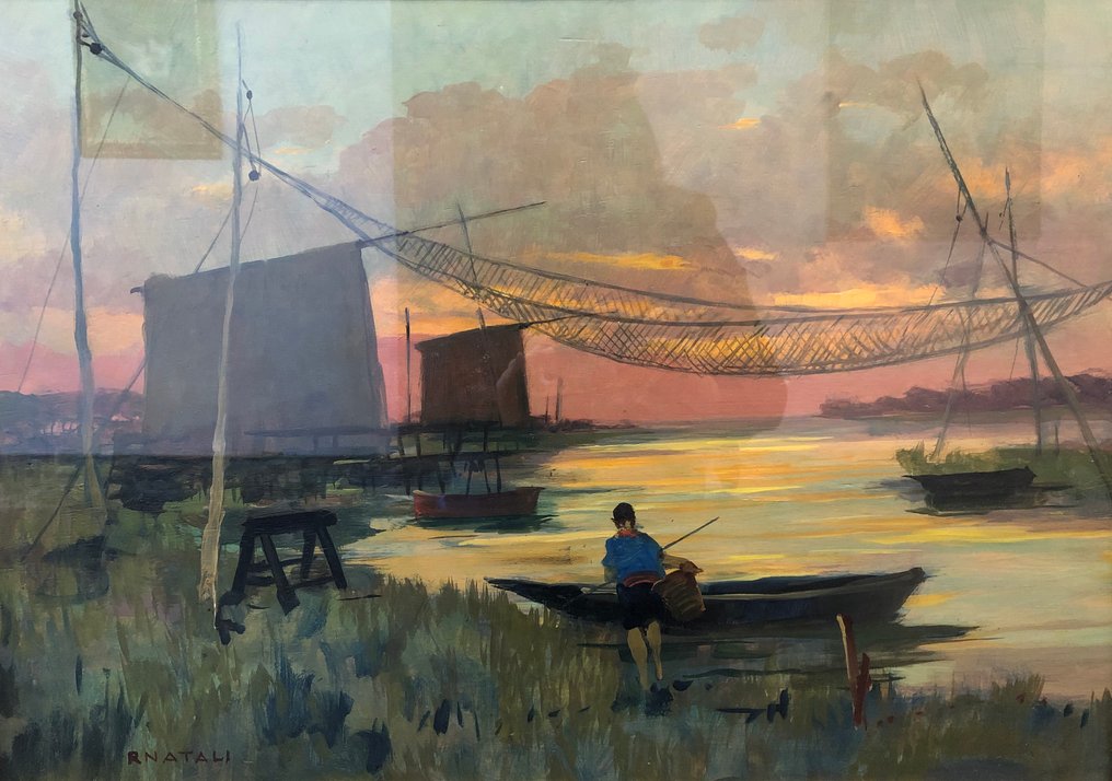 Renato Natali (1883-1979) - Calambrone con barca #1.0