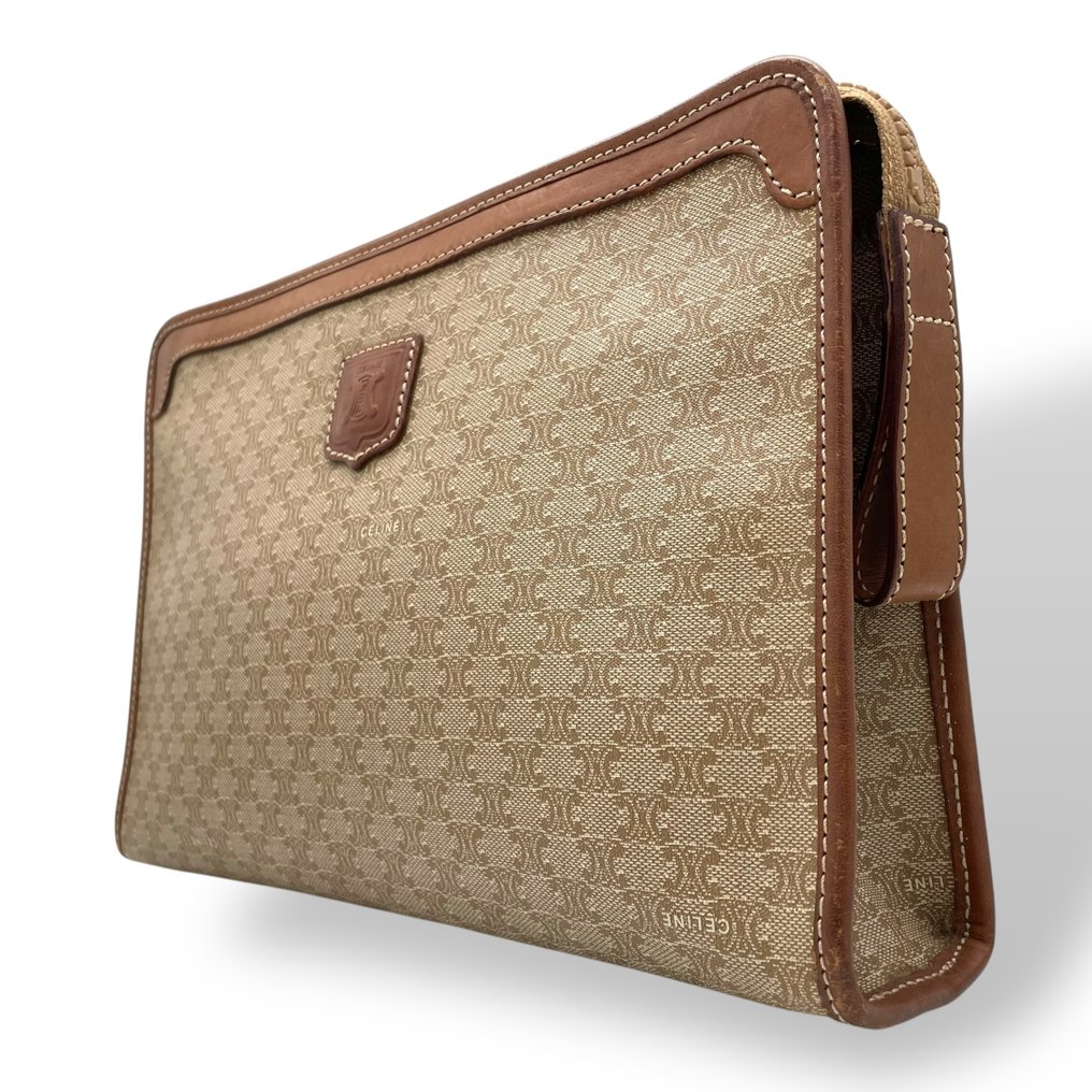 Céline - Celine Macadam PVC & Leather Clutch Bag Triomphe - Kirjekuorilaukku #1.0