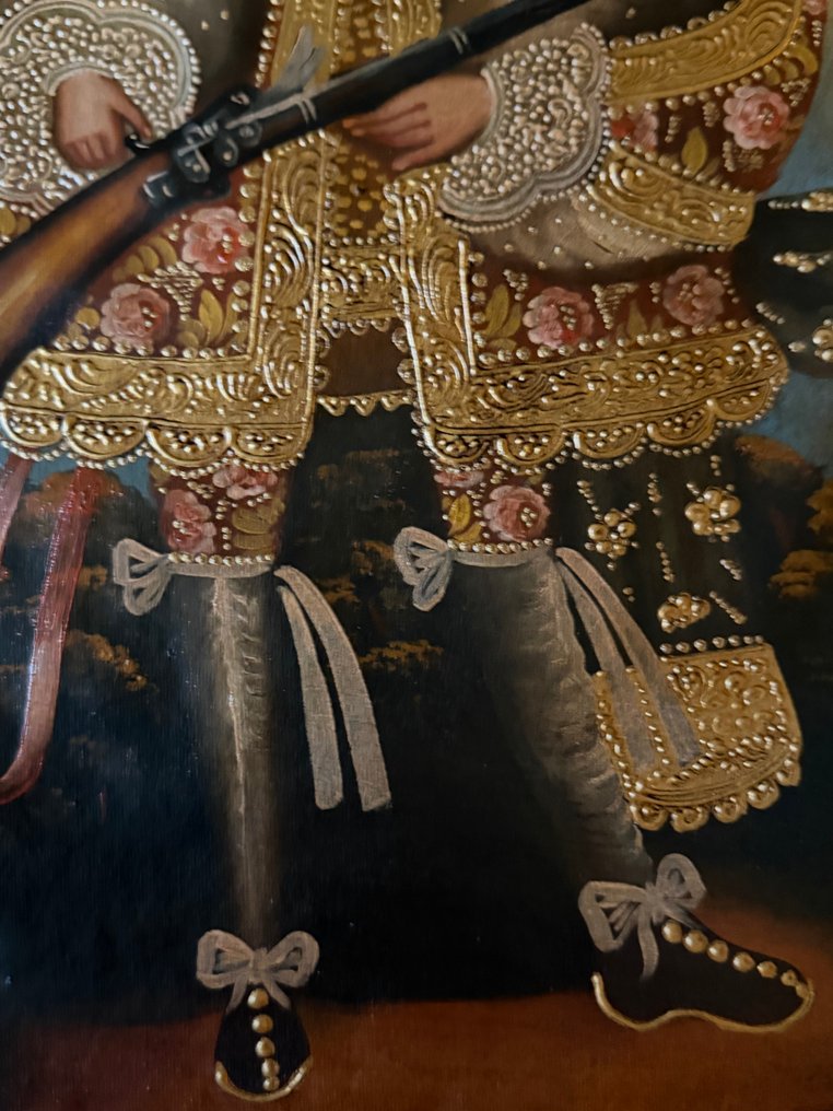 Cuzco school (Mid XX) - Archangel St Miguel with Archebus #2.1