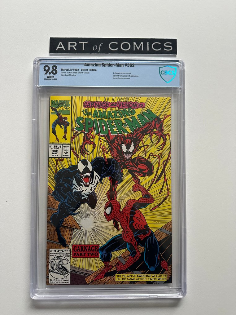 The Amazing Spider-Man #362 - CBCS 9.8 - 2nd Appearance of Carnage - 1 Graded comic - First edition - 1992 #1.0