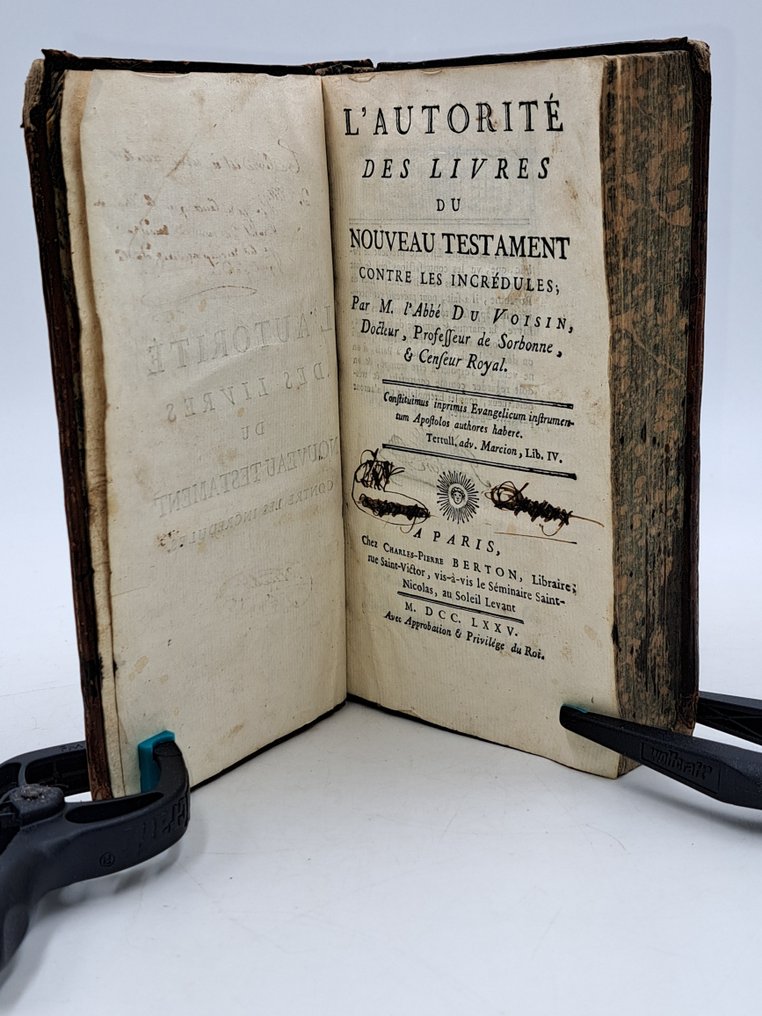 L'Autorité Des Livres du Nouveau Testament contre les incrédules - 1775 #2.1