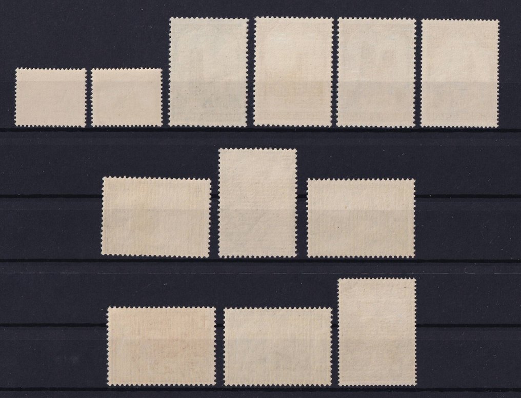 比利時 1928/1932 - 4 系列 POSTFRIS:大教堂、风景、城堡和气球 Piccard - OBP/COB 267/72, 293/98, 308/14, 353/55 #3.2