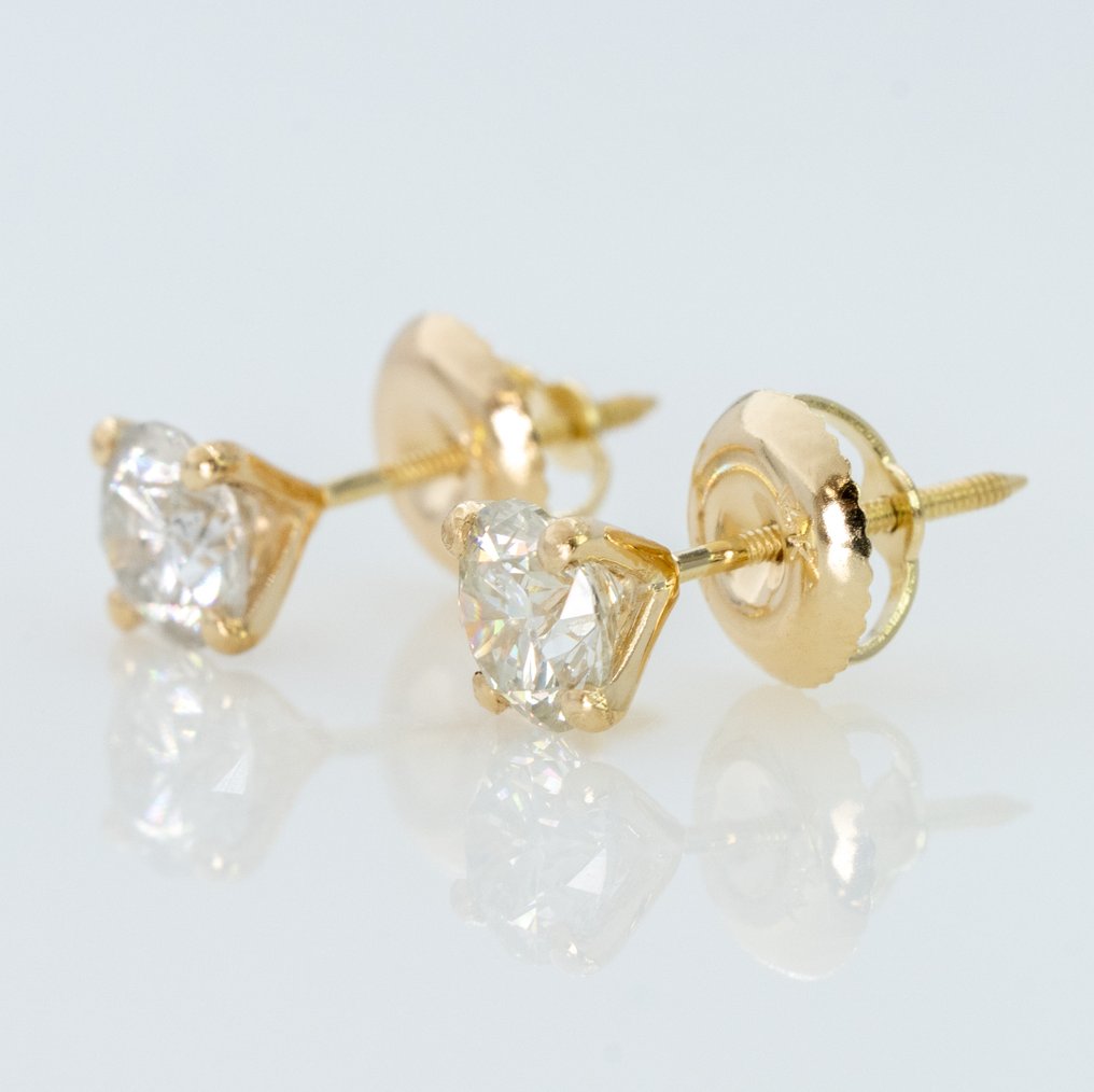 Nincs minimálár - Drop fülbevaló - 14 kt. Sárga arany -  1.04ct. tw. Gyémánt (Természetes) - GWLab #3.2