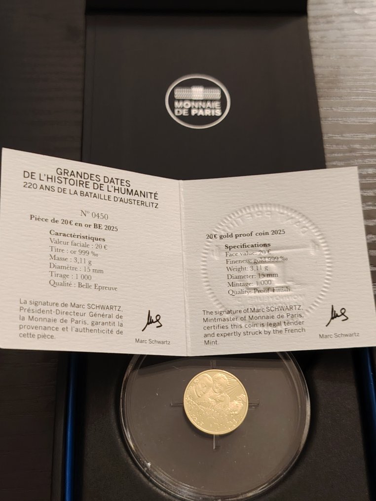 法国. 20 Euro 2025 "Bataille d'Austerlitz" Proof #4.3