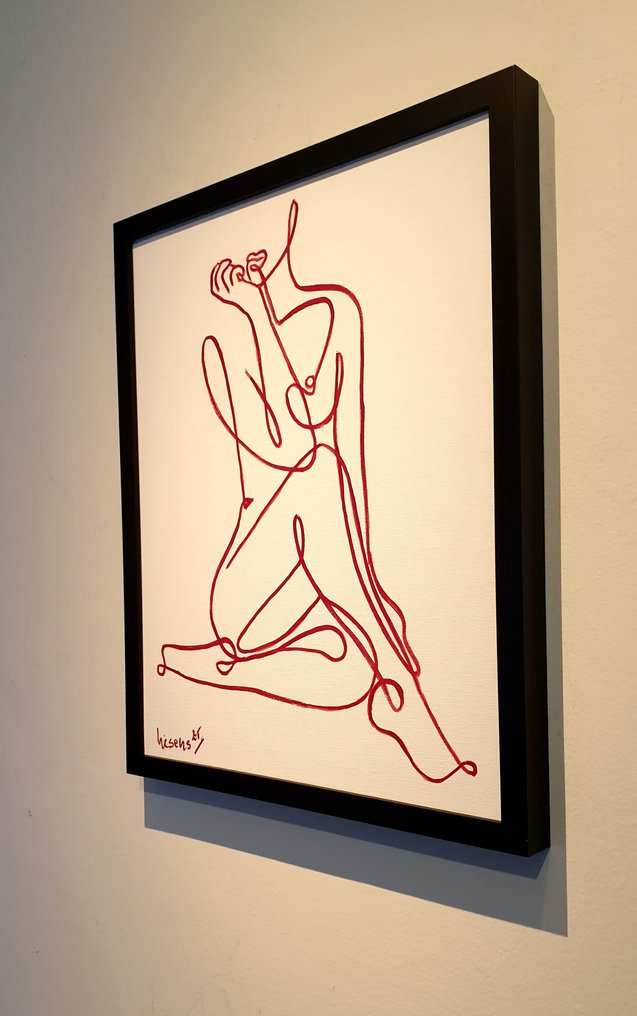 Liesens - Waiting on a friend (Handpainted on canvas met lijst) #1.0