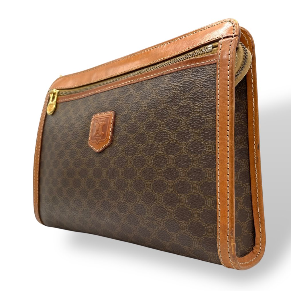 Céline - Vintage Macadam Pattern Clutch Bag M94 – Old Celine PVC & Leather Pouch - 手拿包 #1.0