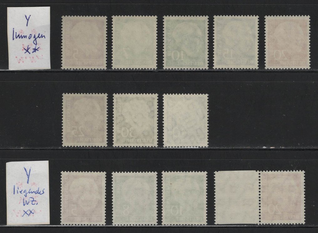 Germany, Federal Republic 1954/1960 - Heuss without 50 Pf., complete with all practical subtypes. #4.3