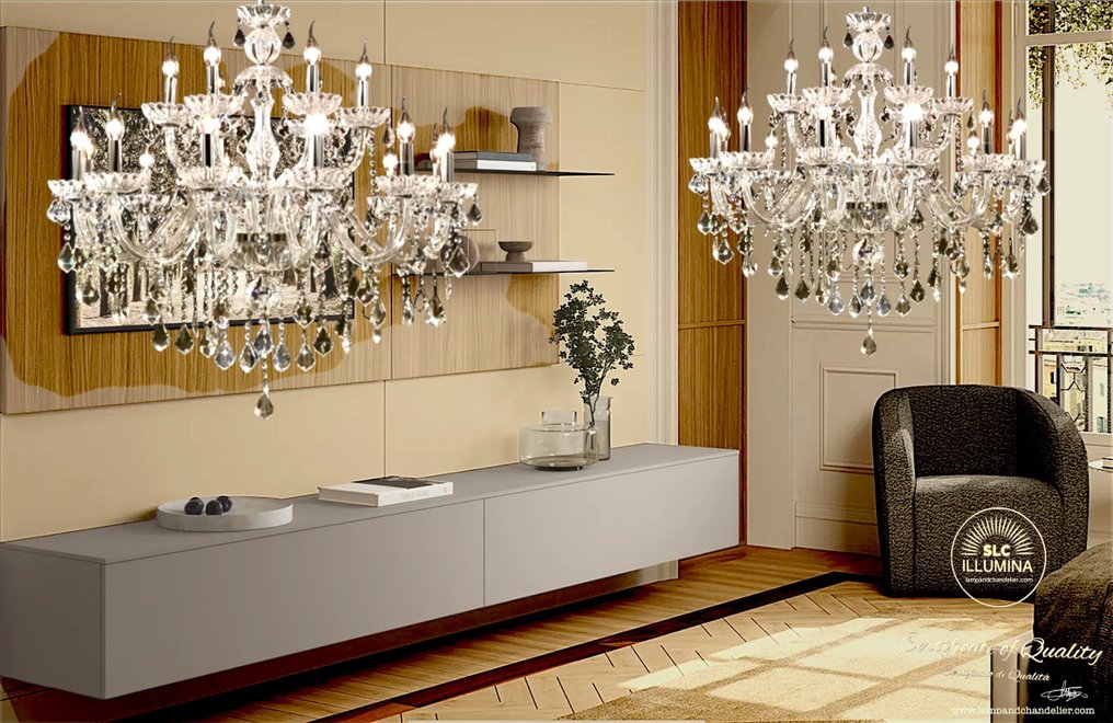 SLC Illumina - MG - Πολυέλαιος (2) - MT 18 Luci - Κρύσταλλο - ΜΤ18Λ #2.1