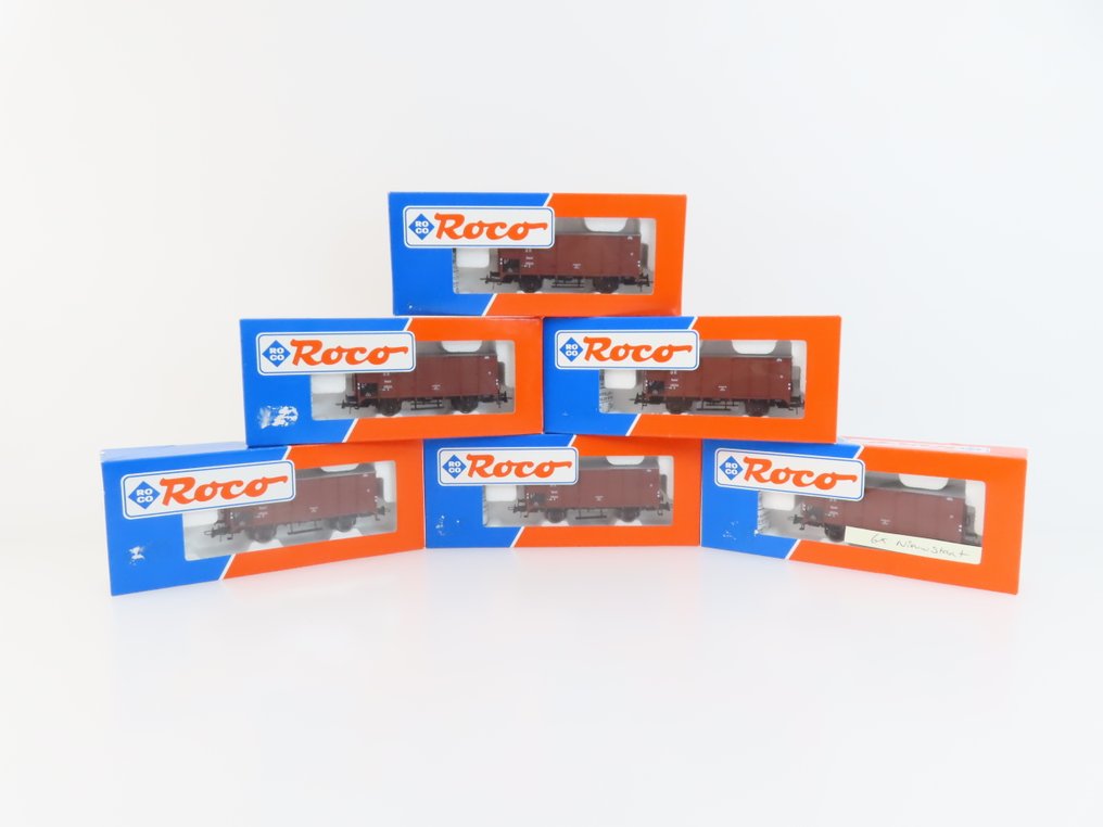 Roco H0 - 46826 - Τρένο μοντελισμού μεταφοράς εμπορευμάτων (6) - 6x 2-αξονικοί κλειστοί εμπορευματοκιβωτιοφόροι - DR (DRB), NS #2.1