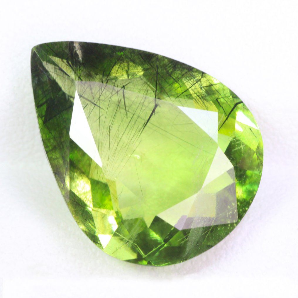 Zonder minimumprijs Groen Olivijn - 11.61 ct - nternational Colored Gemstone Association (ICA GemLab) - Fijne Ludwigte-inclusies. #3.2