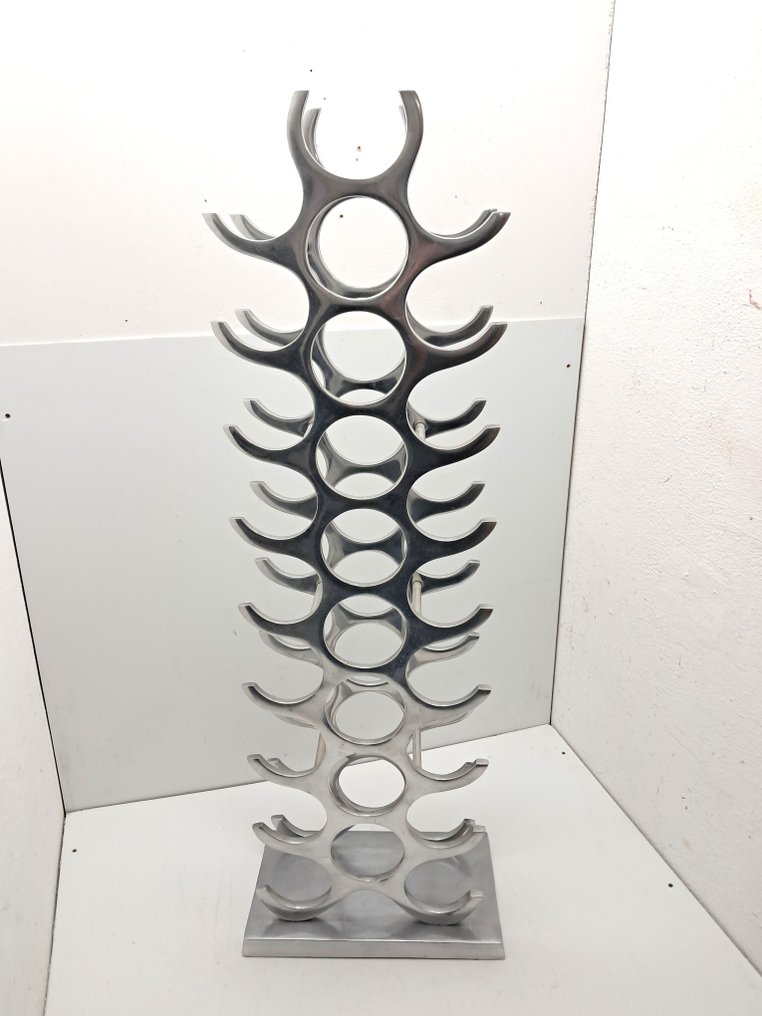 Michael Noll - Vinreol - Polert aluminium - 100 cm 6,4 kg 27 flasker #3.2