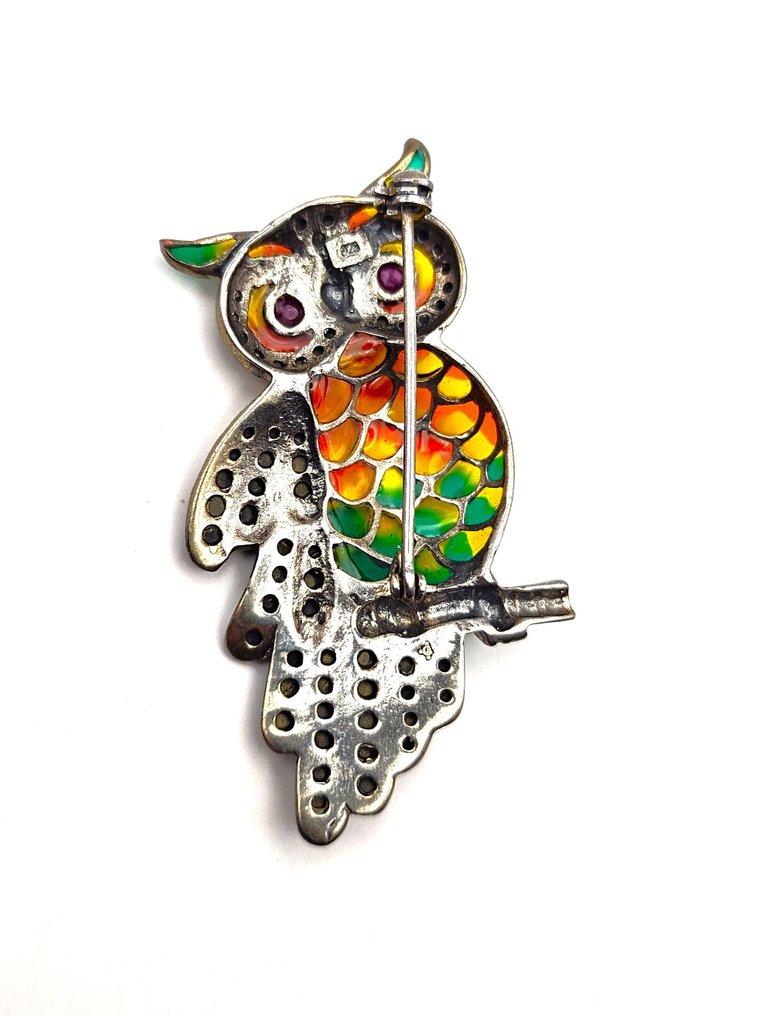 Senza prezzo di riserva - Spilla Argento - 1.45ct. tw. Rubino #3.2