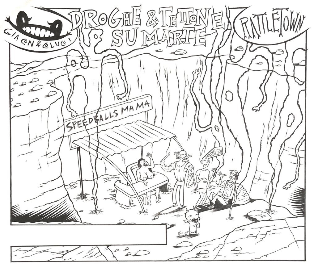 Giacon, Massimo - 1 Original colour drawing - Droghe & Tettone su Marte #1.0