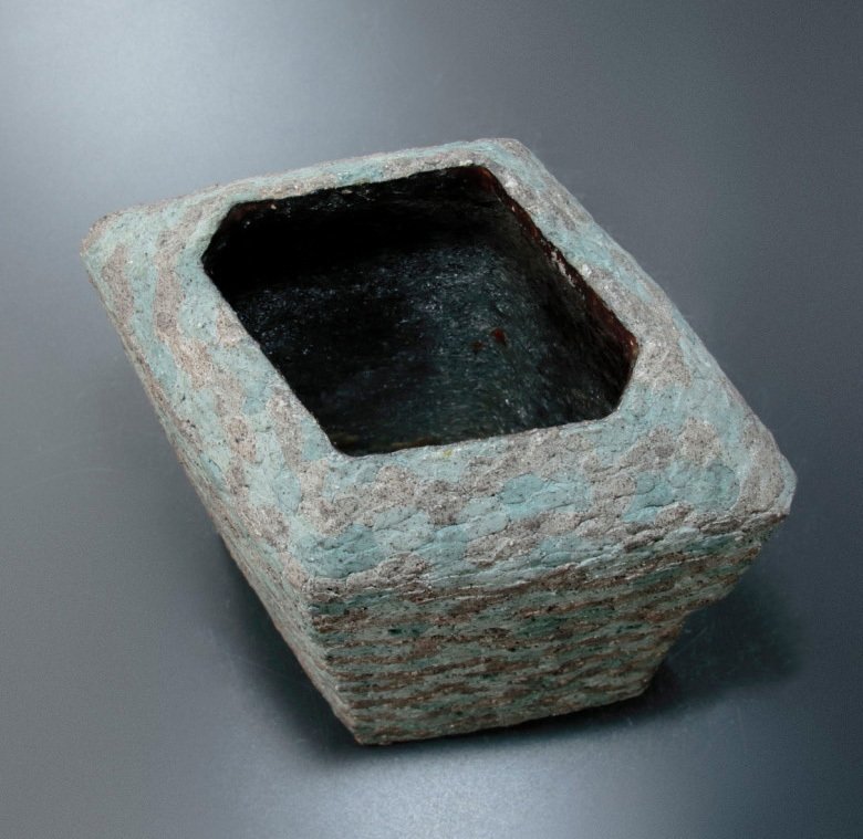 花瓶 - 非常精美的茶道花瓶，签名 - 阪本元之（1950年出生） - 日本 #3.2