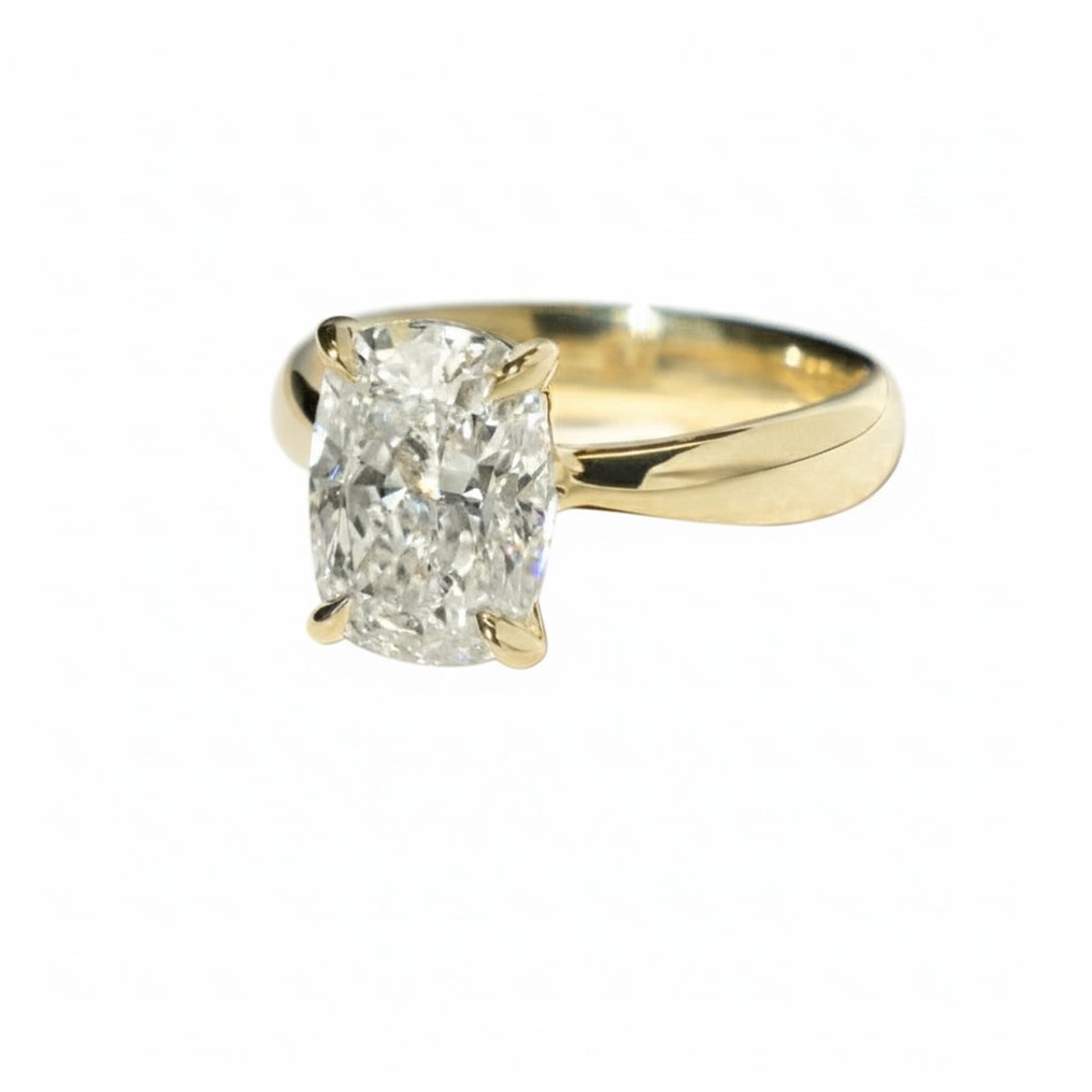 Δαχτυλίδι - 14 καράτια Κίτρινο χρυσό - 3.03ct. tw. Διαμάντι (Εργαστηριακής καλλιέργειας) #4.3