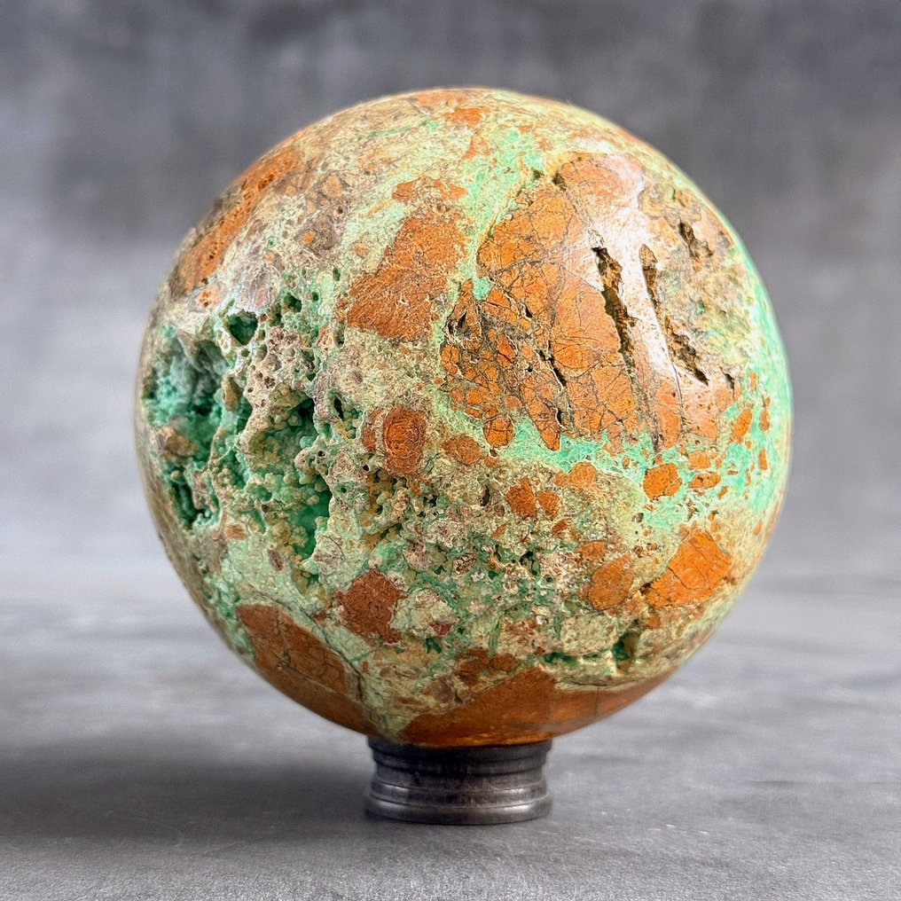 Ei varaustarjoustaan - upea pari vihreää Smithsonitea Pallot mukautetussa jalustassa- 2500 g #4.3