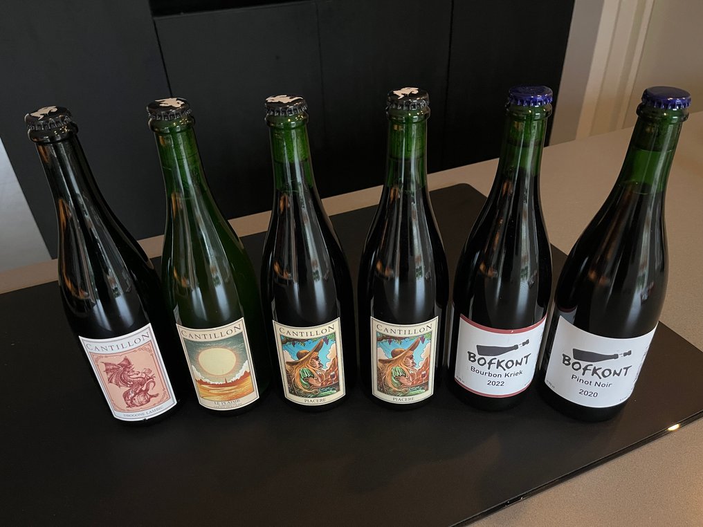 Cantillon & Bofkont - Le Plaisir 2023, Piacere 2023, 2024, Drogone Lambic 2023 & Bofkont Pinot Noir 2020 & Bourbon Kriek - 75cl -  6 flessen  #1.0